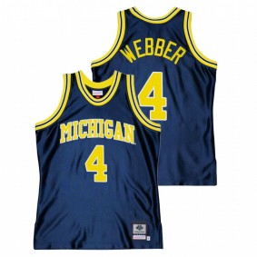 Michigan Wolverines Chris Webber Navy Throwback Alumni Basketball Men Jersey