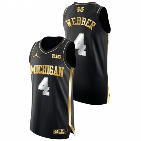 Chris Webber Michigan Wolverines Black Golden Edition College Basketball Jersey