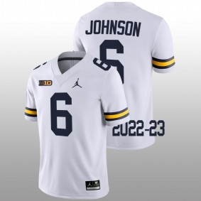 Cornelius Johnson Michigan Wolverines College Football 2022-23 White Game #6 Jersey