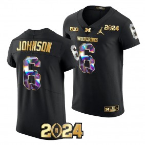 Cornelius Johnson CFBPlayoff 2023 National Champions Michigan Wolverines #6 Jersey Black Men's Golden Diamond Shirt