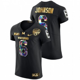 Cornelius Johnson Michigan Wolverines 2021 Orange Bowl Black Golden Diamond Edition #6 Jersey