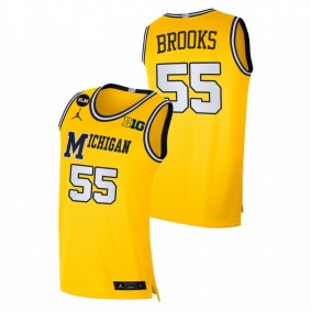 Men Michigan Wolverines 2021 #55 Yellow Eli Brooks Limited BLM Social Justice Jersey