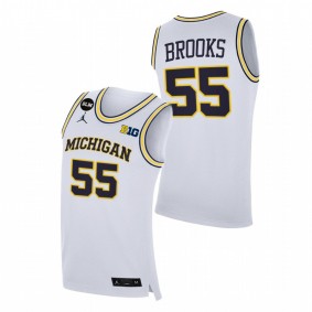 Men Michigan Wolverines Eli Brooks White College Basketball BLM Jersey