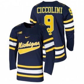 Michigan Wolverines Eric Ciccolini #9 Navy Replica Hockey Jersey Men