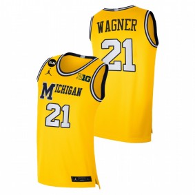 Men Michigan Wolverines 2021 #21 Yellow Franz Wagner Limited BLM Social Justice Jersey