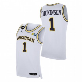 Hunter Dickinson #1 White Michigan Wolverines 2022-23 College Basketball Jersey