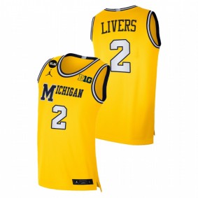 Men Michigan Wolverines 2021 #2 Yellow Isaiah Livers Limited BLM Social Justice Jersey