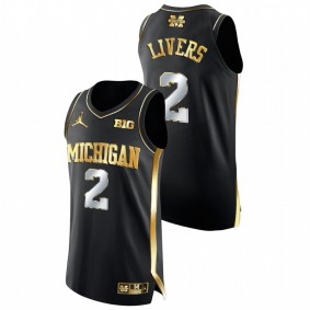 Isaiah Livers Michigan Wolverines Black Golden Edition College Basketball Jersey