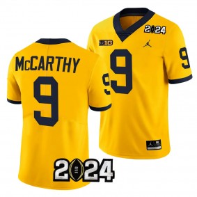 J.J. McCarthy 2024 College Football Playoff Michigan Wolverines #9 Jersey Mazie Men's National Championship Shirt