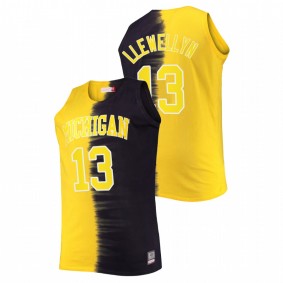 Jaelin Llewellyn #13 Navy Maize Michigan Wolverines Color Crash Classic Tie-Dye Jersey