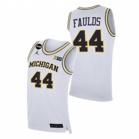 Men Michigan Wolverines Jaron Faulds White College Basketball BLM Jersey