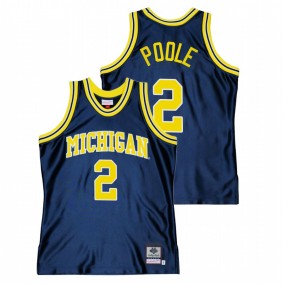 Michigan Wolverines Jordan Poole Navy Throwback Alumni Basketball Men Jersey