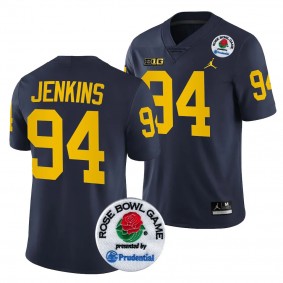 Michigan Wolverines Kris Jenkins 2024 Rose Bowl #94 Navy College Football Playoff Jersey Men's