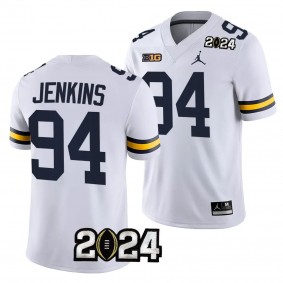 Michigan Wolverines Kris Jenkins 2024 College Football Playoff #94 White National Championship Jersey Men's