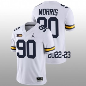 Mike Morris Michigan Wolverines College Football 2022-23 White Game #90 Jersey