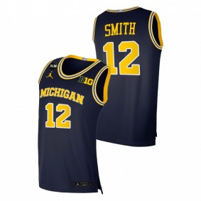 Men Michigan Wolverines Mike Smith Navy College Basketball BLM Jersey