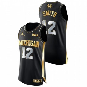 Mike Smith Michigan Wolverines Black Golden Edition College Basketball Jersey