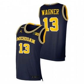 Men Michigan Wolverines 2021 #13 Navy Moritz Wagner Home BLM Social Justice Jersey