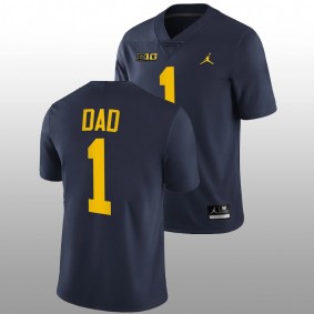 2022 Fathers Day Gift Michigan Wolverines Greatest Dad Navy Men Jersey #1