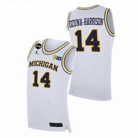 Men Michigan Wolverines Rico Ozuna-Harrison White College Basketball BLM Jersey