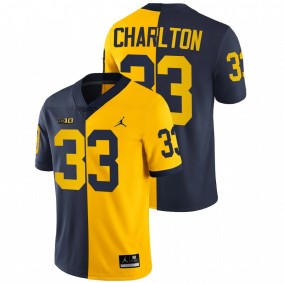 Taco Charlton Michigan Wolverines Navy Maize Split Edition NFL Alumni #33 Jersey