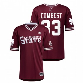 Mississippi State Bulldogs #33 Brad Cumbest College Baseball Maroon Jersey Men