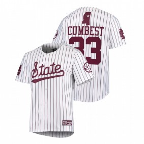 Brad Cumbest Mississippi State Bulldogs #33 College Baseball Men White Jersey