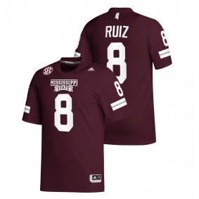 Brandon Ruiz Mississippi State Bulldogs 2021-22 Maroon College Football Replica #8 Jersey