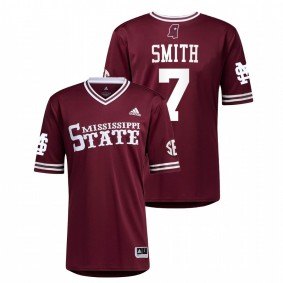 Mississippi State Bulldogs #7 Brandon Smith College Baseball Maroon Jersey Men