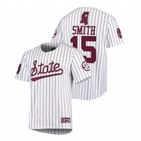 Cade Smith Mississippi State Bulldogs #15 College Baseball Men White Jersey