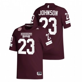 Dillon Johnson Mississippi State Bulldogs 2021-22 Maroon College Football Replica #23 Jersey