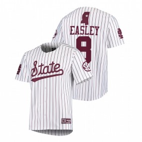 Ed Easley Mississippi State Bulldogs #8 College Baseball Men White Jersey Alumni