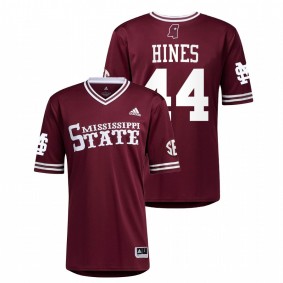 Mississippi State Bulldogs #44 Hunter Hines College Baseball Maroon Jersey Men