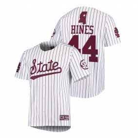 Hunter Hines Mississippi State Bulldogs #44 College Baseball Men White Jersey