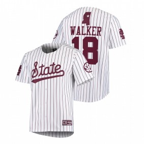 Jack Walker Mississippi State Bulldogs #18 College Baseball Men White Jersey