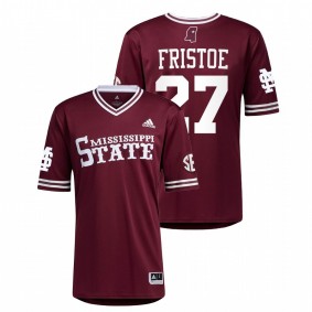 Mississippi State Bulldogs #27 Jackson Fristoe College Baseball Maroon Jersey Men