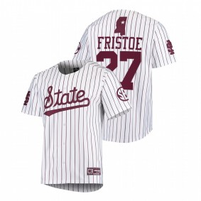 Jackson Fristoe Mississippi State Bulldogs #27 College Baseball Men White Jersey