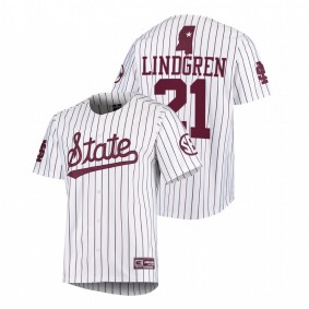 Jacob Lindgren Mississippi State Bulldogs #21 College Baseball Men White Jersey Alumni