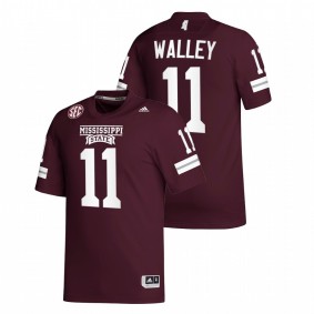 Jaden Walley Mississippi State Bulldogs 2021-22 Maroon College Football Replica #11 Jersey