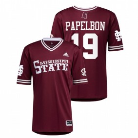 Mississippi State Bulldogs #19 Jonathan Papelbon College Baseball Maroon Jersey Alumni Men