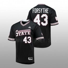 Mississippi State Bulldogs #43 Lane Forsythe College Baseball Black Jersey Replica V-Neck Men