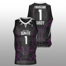 NBA G League Ignite Jaden Hardy 2022 Black Black Panther Marvel Super Hero Day Men Jersey