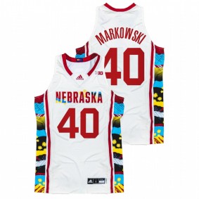 Alexis Markowski #40 White Nebraska Cornhuskers 2022 Sunflower BHM Honoring Black Excellence Jersey