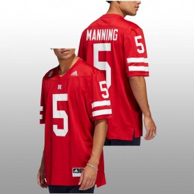 Omar Manning Nebraska Huskers College Football 2022-23 Red Icon #5 Jersey