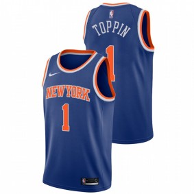 Men New York Knicks #1 Blue Obi Toppin 2020 NBA Draft Icon Jersey