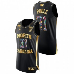 North Carolina Tar Heels Anya Poole Black 2022 NCAA March Madness Golden Diamond Edition Men Jersey