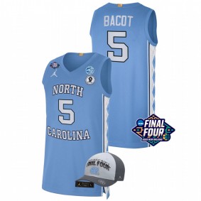 Armando Bacot #5 Blue North Carolina Tar Heels Free Hat 2022 March Madness Final Four Jersey