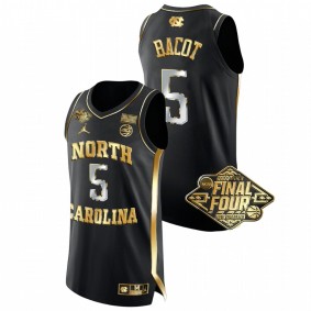 Armando Bacot #5 Black North Carolina Tar Heels Golden Edition 2022 March Madness Final Four Jersey