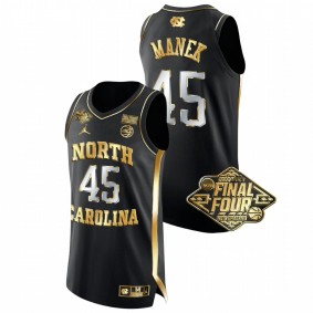 Brady Manek #45 Black North Carolina Tar Heels Golden Edition 2022 March Madness Final Four Jersey