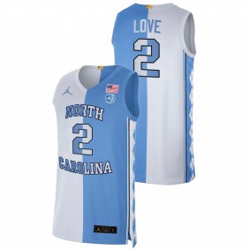 Caleb Love North Carolina Tar Heels 2021 Blue White Split Edition Special Jersey